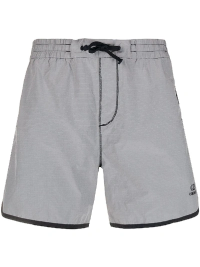 C.p. Company Logo Track Shorts In Grey