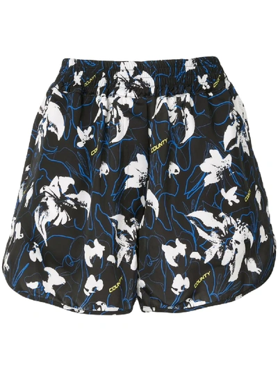 Marcelo Burlon County Of Milan Printed Polyester Shorts  Nd Marcelo Burlon Donna Xs In Black