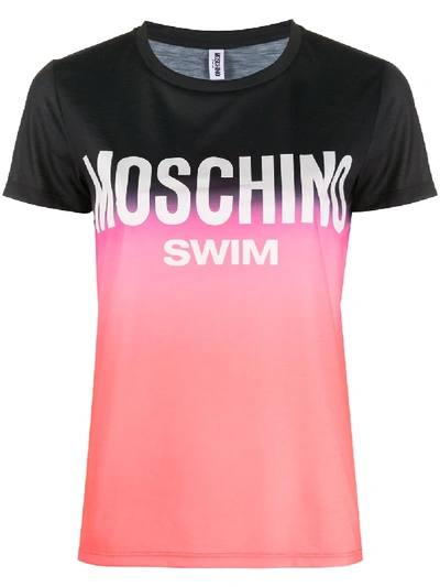 Moschino Swim Print T-shirt In Orange