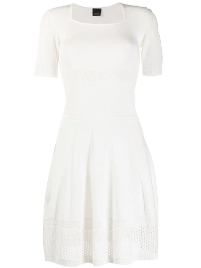 Pinko Knitted Square Neck Dress In White