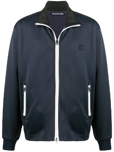 Acne Studios Classic Face Tracksuit Jacket, Navy In Blue