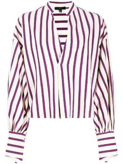 Jejia Horizontal-stripe Cropped Shirt In Neutrals