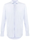 Corneliani Long-sleeve Cotton Shirt In Mid Blue