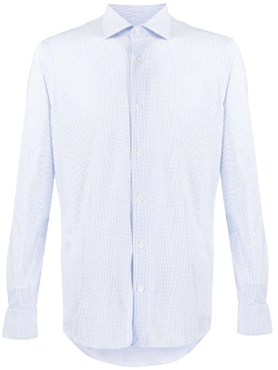 Corneliani Long-sleeve Cotton Shirt In Mid Blue