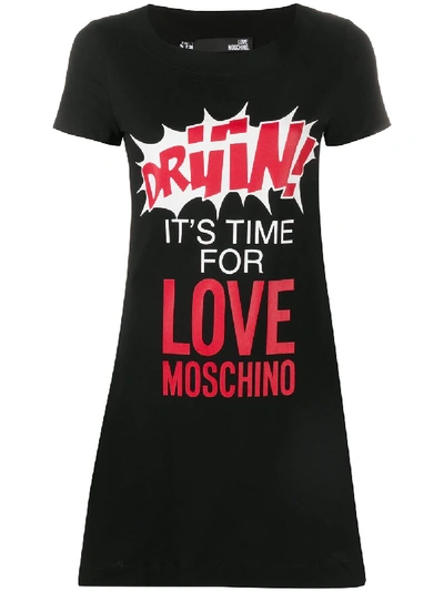Love Moschino Mini T-shirt Dress In Black