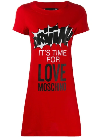 Love Moschino Mini T-shirt Dress In Red