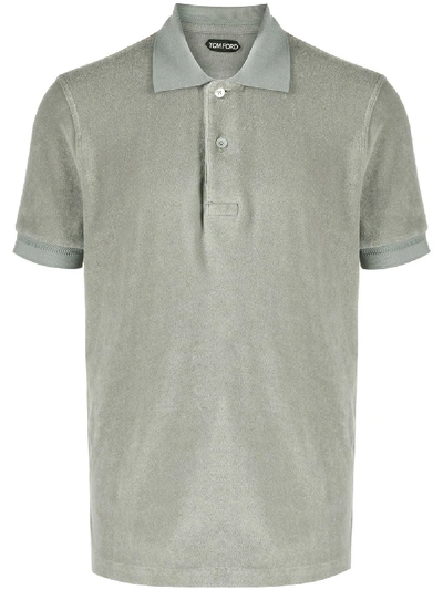 Tom Ford Short-sleeve Polo Shirt In Grey