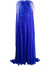 ZUHAIR MURAD CAPE DETAIL EVENING DRESS