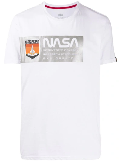 Alpha Industries Nasa Print T-shirt In White