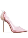Le Silla Transparent Pointed Toe Pumps In Pink