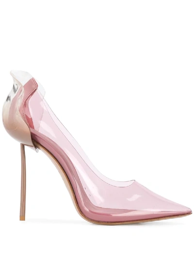 Le Silla Transparent Pointed Toe Pumps In Pink