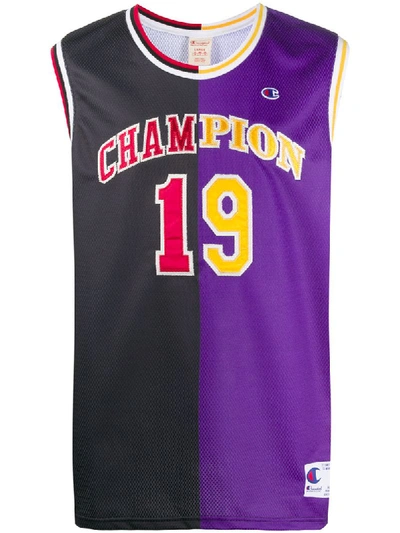 Champion Patchwork Basketball Tank Top In Black