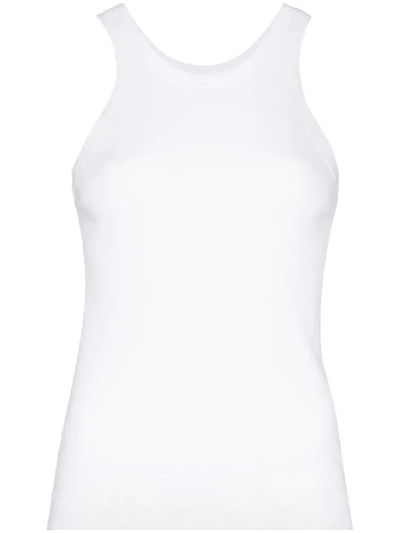 Totême Ribbed Cotton Blend Tank Top In White