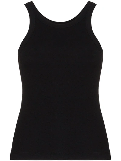 Totême Organic Cotton Blend Rib Tank Top In Black