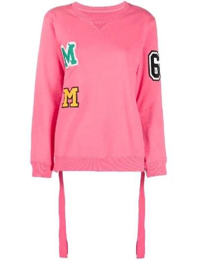 Mm6 Maison Margiela Appliqué Detail Jumper In Pink