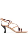 STAUD SQUARE FRONT HEELED SANDALS