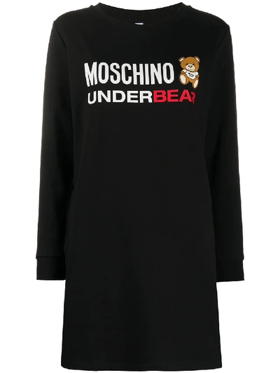 Moschino Underbear Logo-print Sweatshirt In Black