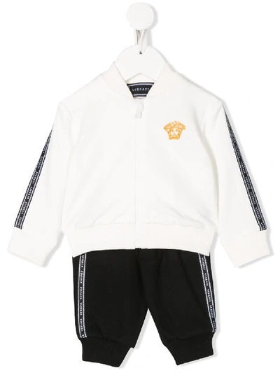 Young Versace Babies' Mad Logo-tape Track Suit In White