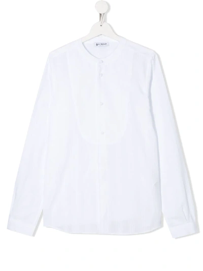 Dondup Teen Half-buttoned Shirt In White