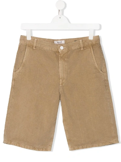 Dondup Teen Plain Shorts In Brown