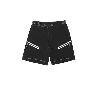 And Wander Belted Reflective-stitching Shorts In Black