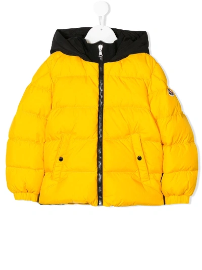 Moncler Kids' Colour Block Padded Jacket In Yellow