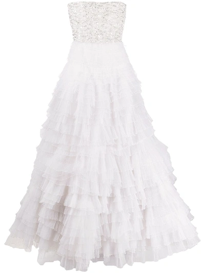 Loulou Ruffled Bridal Gown In White