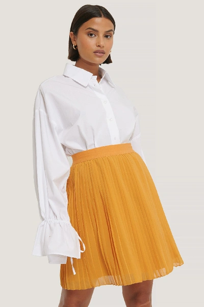 Na-kd Pleated Mini Skirt - Orange In Yellow