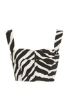 DOLCE & GABBANA CROPPED ZEBRA BRA TOP,790063