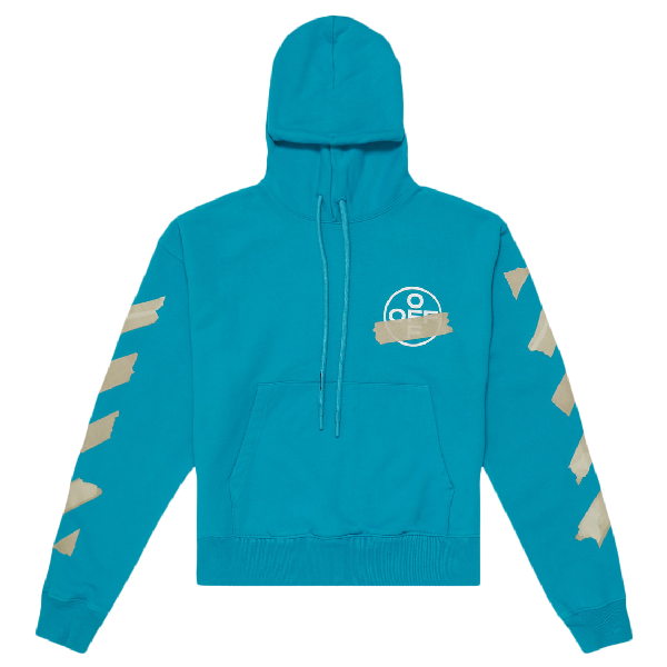 Pre-Owned Off-white Tape Diag Arrows Hoodie Petrol Blue ...