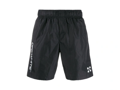 Pre-owned Off-white Swim Shorts (ss20) Black/white