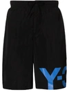 Y-3 LOGO-PRINT SWIM SHORTS