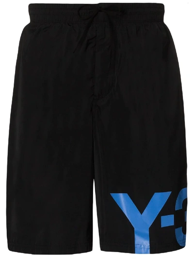 Y-3 LOGO-PRINT SWIM SHORTS