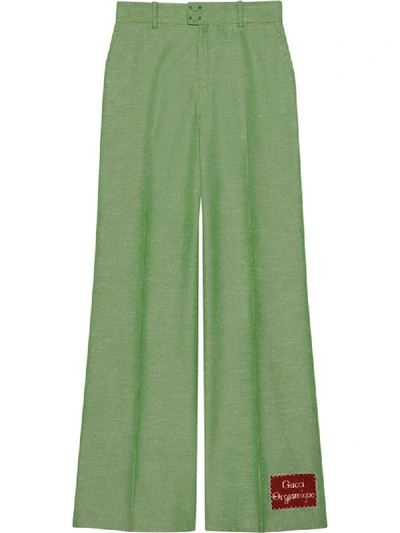 Gucci Orgasmique Flared Trousers In Green