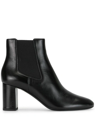 Saint Laurent Loulou 95 Leather Chelsea Boots In Nero