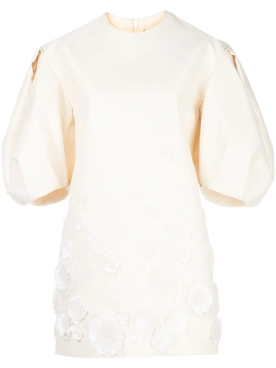 Carolina Herrera Kleid Mit Puffärmeln In White
