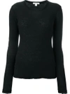 James Perse Round Neck Longsleeved T-shirt In Black
