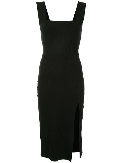 Reformation Cassi Stretch-fit Midi-dress In Black