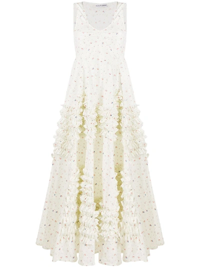 Molly Goddard Serena Floral-print Cotton Maxi Dress In White