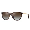 Ray Ban Sunglasses Woman Erika @collection - Gold Frame Brown Lenses Polarized 54-18 In Gold