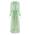 Amiri Crinkle Chiffon Maxi Dress In Green