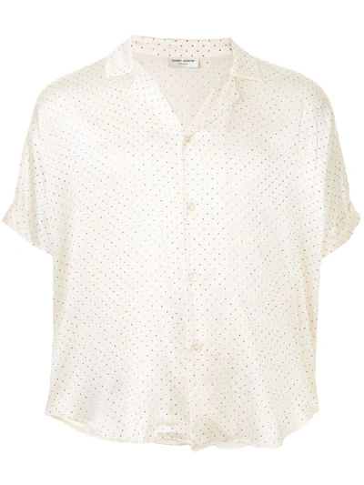 Saint Laurent Polka Dot Pyjama-style Shirt In White