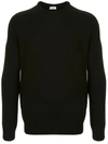 Saint Laurent Logo Patch Cashmere Jumper In Black
