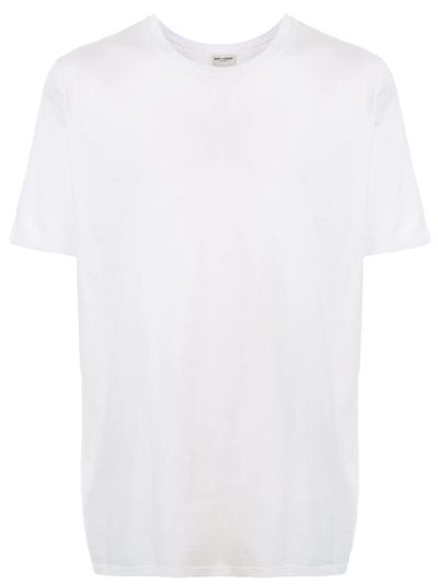 Saint Laurent Crew Neck T-shirt In White