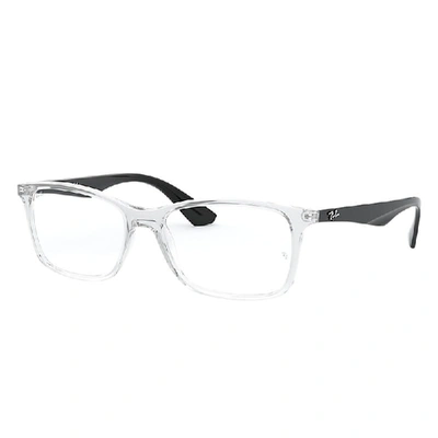 Ray Ban Rb7047 Eyeglasses Black Frame Clear Lenses Polarized 56-17