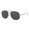 RAY BAN GENERAL JUNIOR SONNENBRILLEN GUMMI SILBER FASSUNG DUNKELGRAU GLAS 50-13