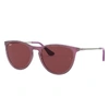 RAY BAN IZZY SONNENBRILLEN SILBER FASSUNG VIOLETT GLAS 50-15