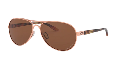 Oakley Feedback Prizm Brown Gradient Aviator Ladies Sunglasses Oo4079 407941 59 In Gold
