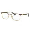 Ray Ban Rb6363 Eyeglasses Gold Frame Clear Lenses Polarized 54-18 In Gold
