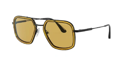 Prada Pr 57xs Orange / Gunmetal Male Sunglasses In Yellow